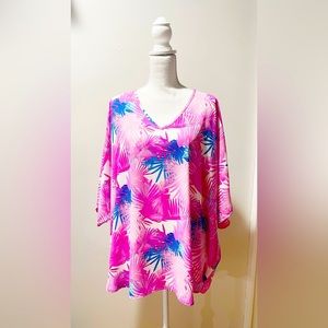Adrienne Sofie top, excellent condition, blue, pink, aqua and white in color